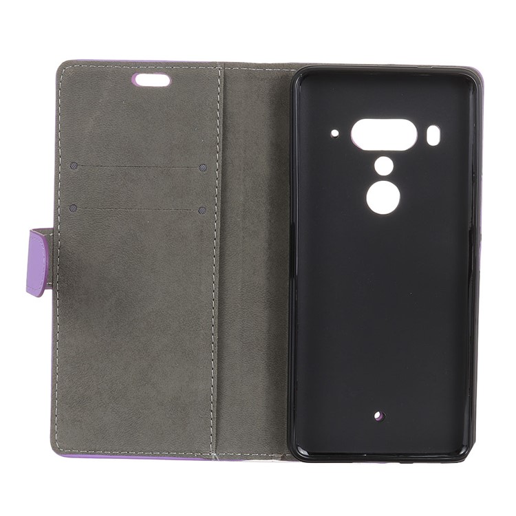 Leather Stand Case with Card Slots for HTC U12+ - Purple-7