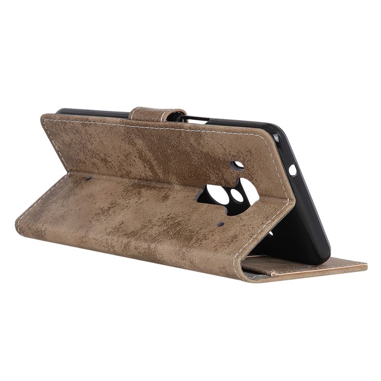 Vintage Style Leather Wallet Stand Phone Casing for HTC U12 Plus - Khaki-7