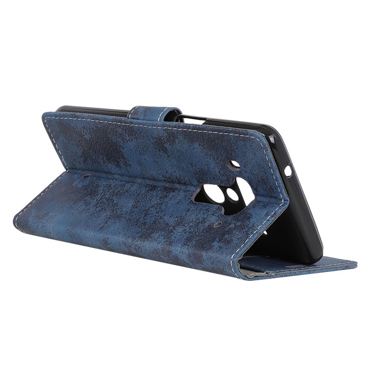 Vintage Style Leather Wallet Stand Cell Phone Cover for HTC U12 Plus - Blue-7
