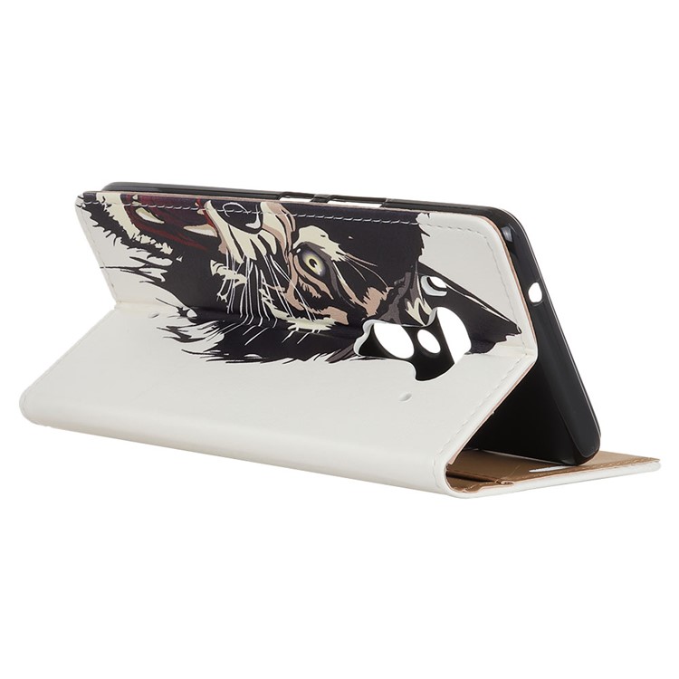 Pattern Printing Wallet Leather Stand Shell for HTC U12+ - Tiger Pattern-4