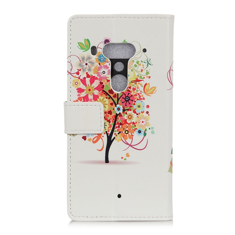 Pattern Printing Magnetic Leather Stand Case for HTC U12+ - Flowered Tree-3