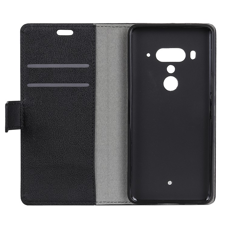 PU Leather Magnetic Wallet Protection Mobile Phone Shell for HTC U12 Plus - Black-4