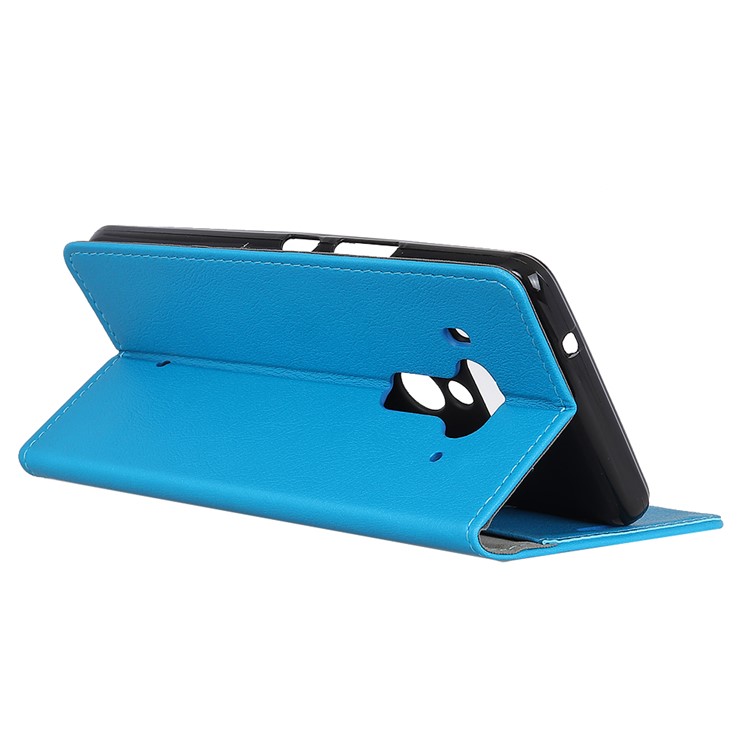 Stand Leather Protective Case Shell with Card Slots for HTC U12 Plus - Blue-5
