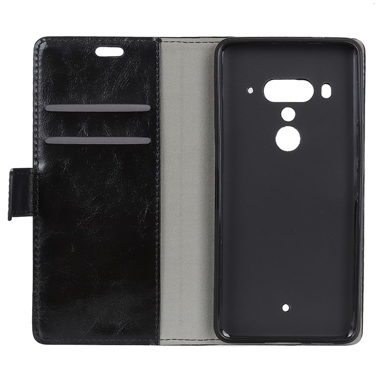 Crazy Horse Texture PU Leather Protection Mobile Phone Shell for HTC U12 Plus - Black-4