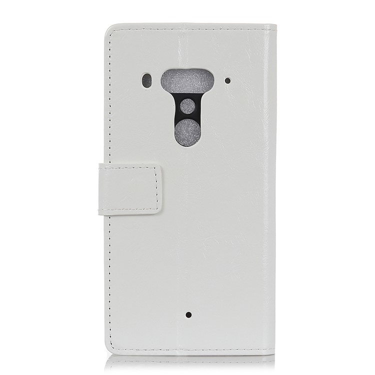 Crazy Horse Texture PU Leather Wallet Stand Case for HTC U12 Plus - White-3