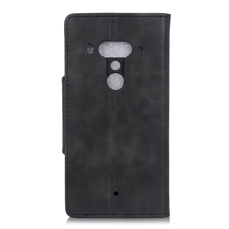 PU Leather Wallet Stand Mobile Phone Case for HTC U12+ - Black-6