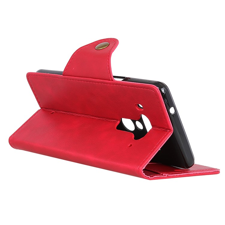 PU Leather Wallet Stand Phone Casing for HTC U12 Plus - Red-8