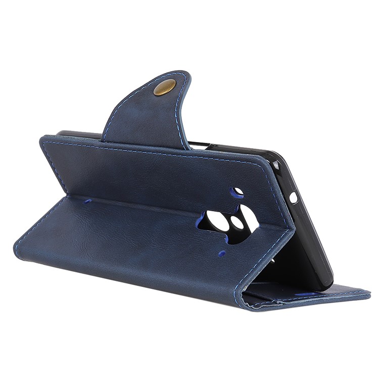 PU Leather Wallet Stand Flip Phone Case for HTC U12+ - Blue-8