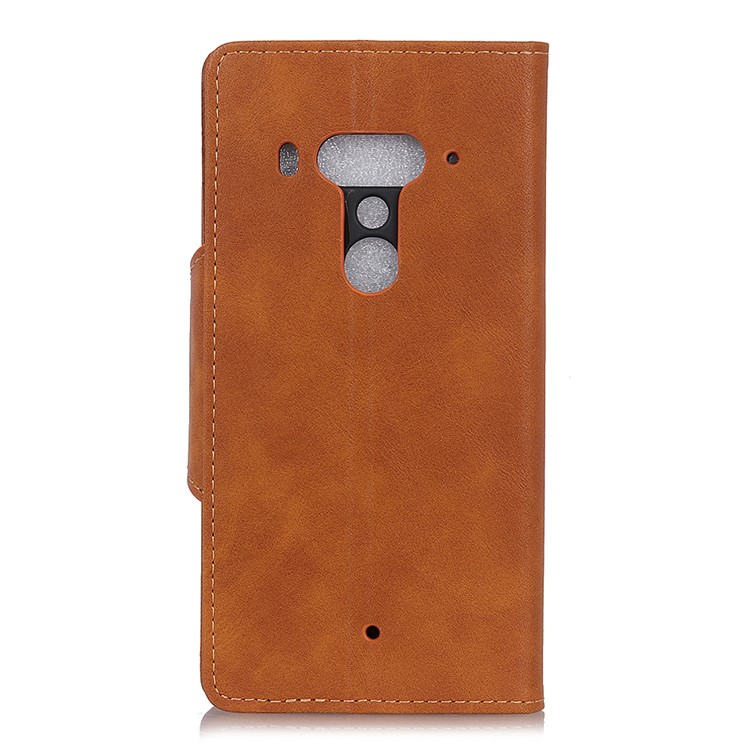 PU Leather Wallet Stand Cell Phone Cover for HTC U12 Plus - Brown-6