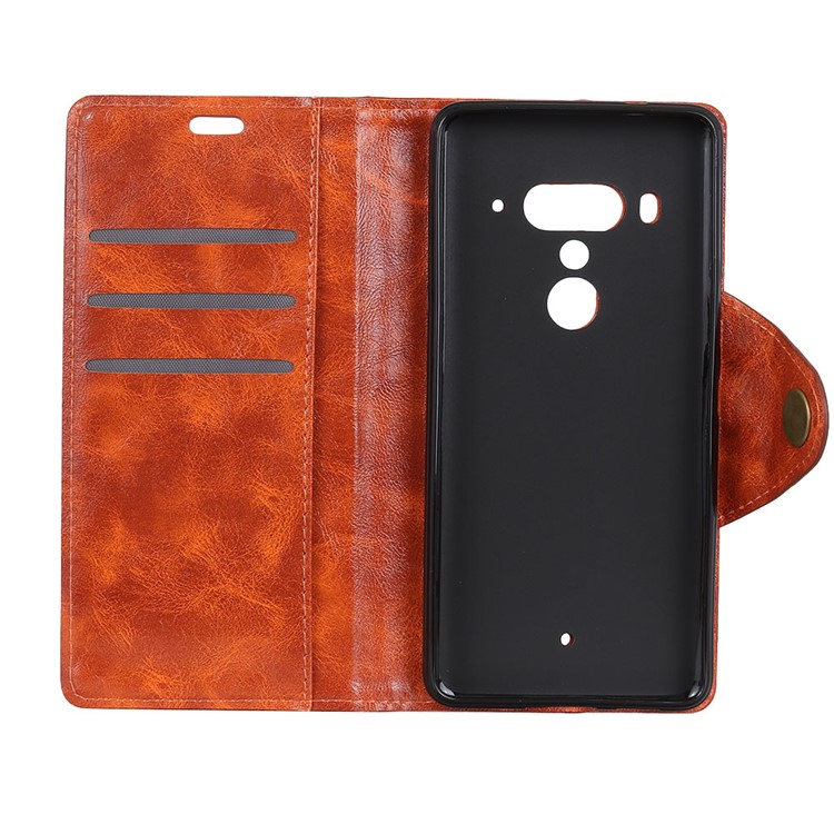 Textured PU Leather Wallet Stand Mobile Case for HTC U12 Plus - Orange-4
