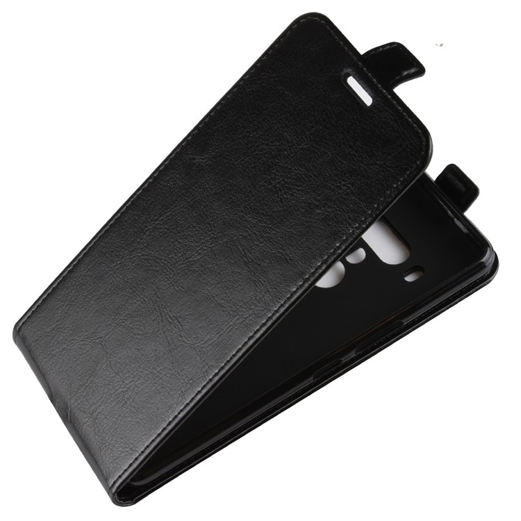 For HTC U12+ Crazy Horse Leather Vertical Flip Card Holder Case - Black-4
