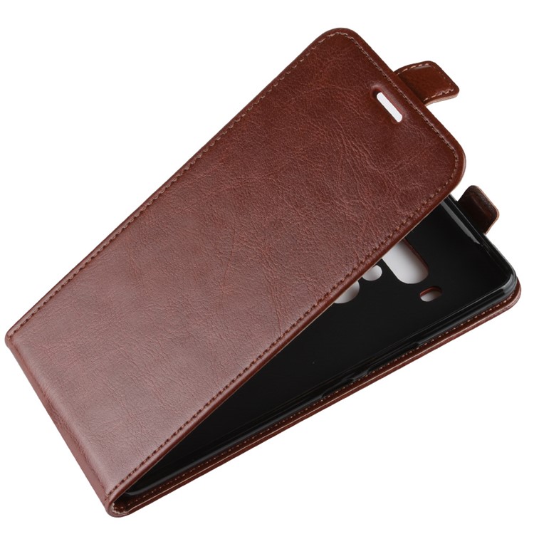 For HTC U12 Plus Crazy Horse Leather Vertical Flip Card Holder Protective Shell - Brown-4