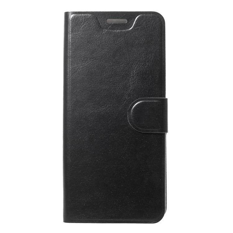 Crazy Horse Wallet Magnetic Stand Leather Case (Built-in Steel Sheet) for HTC U12+ - Black-3