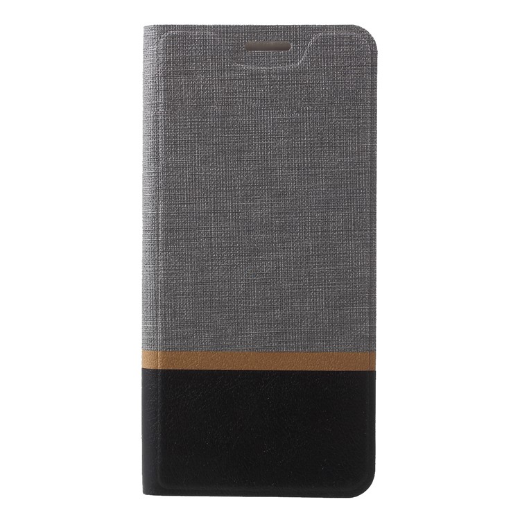 Cross Texture PU Leather Flip Stand Mobile Flip Cover for HTC U12+ - Grey-1
