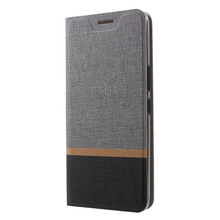 Cross Texture PU Leather Flip Stand Mobile Flip Cover for HTC U12+ - Grey-3