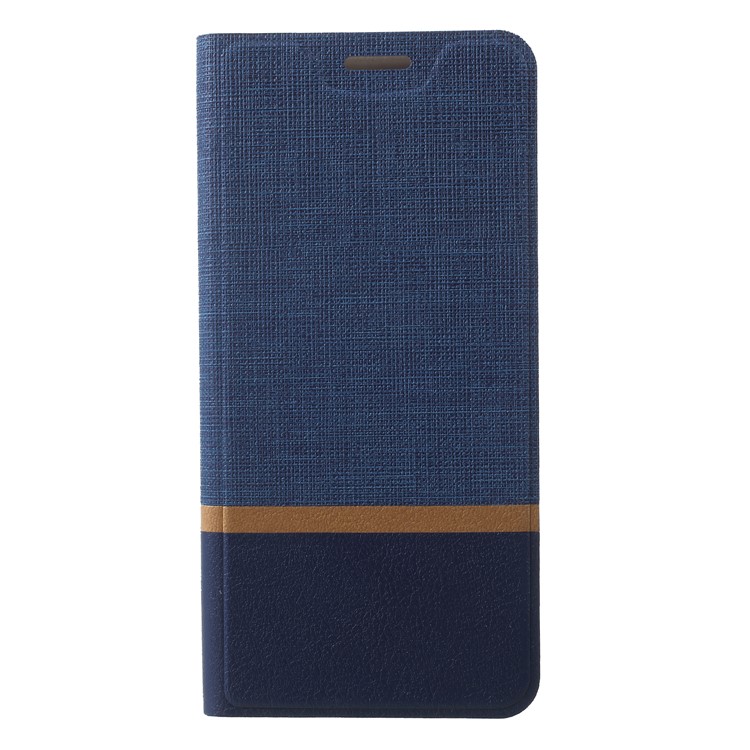 Cross Texture PU Leather Flip Stand Phone Case Accessory for HTC U12+ - Blue-1