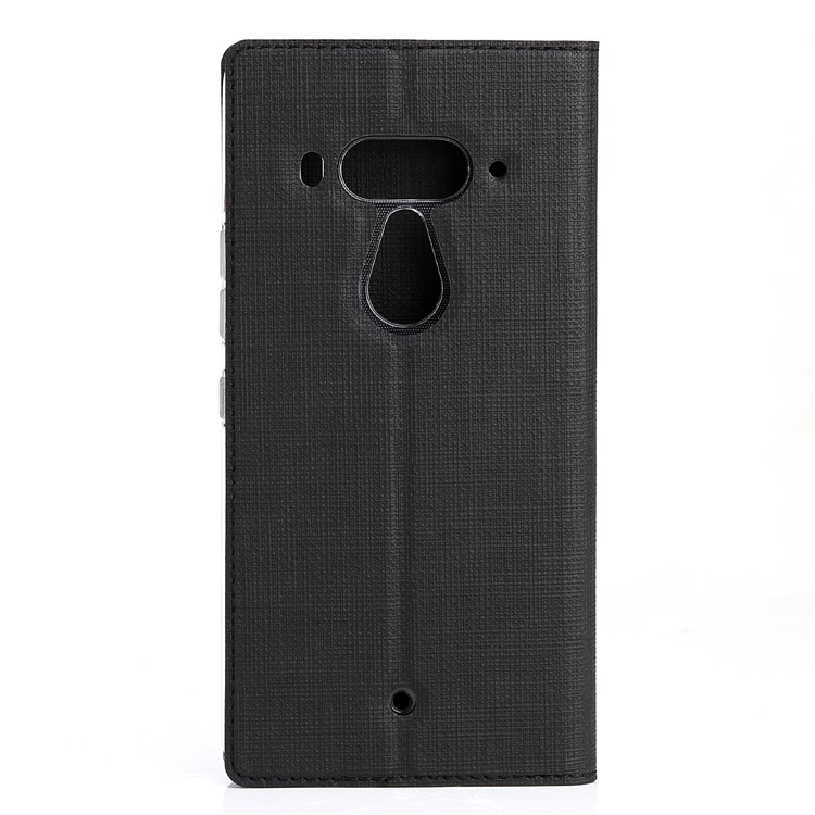 VILI DMX Cross Texture Card Holder Leather Stand Case for HTC U12+ - Black-3