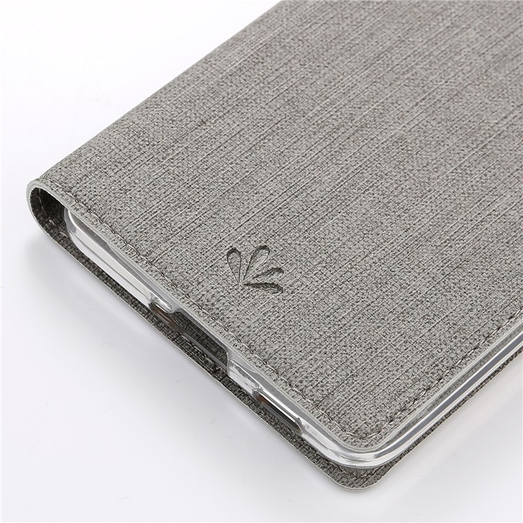VILI DMX Cross Texture Card Holder Stand Leather Phone Cover for HTC U12+ - Grey-11