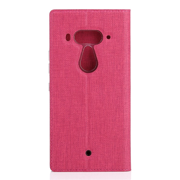 VILI DMX Cross Texture Card Holder Leather Stand Shell Case for HTC U12+ - Rose-3