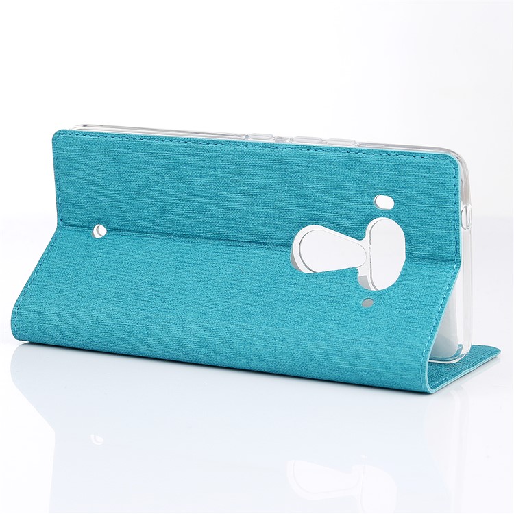 VILI DMX Cross Texture Card Holder Leather Protector Cover for HTC U12+ - Blue-4