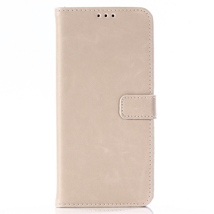 Retro Style Crazy Horse Texture Leather Magnetic Stand Wallet Cover for HTC U12+ - Beige-1