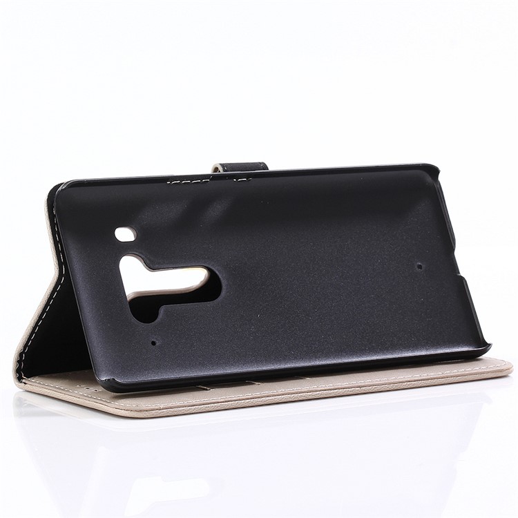 Retro Style Crazy Horse Texture Leather Magnetic Stand Wallet Cover for HTC U12+ - Beige-5