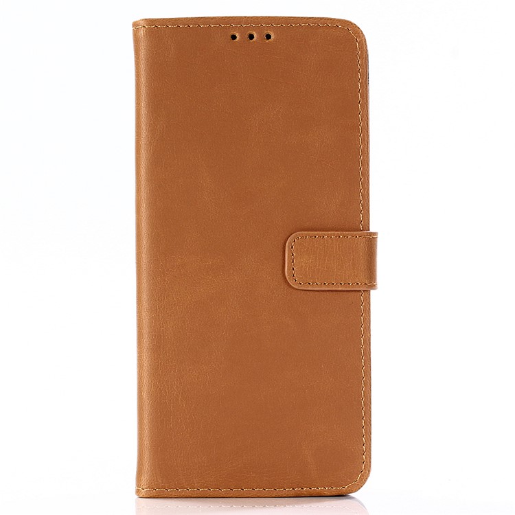 Retro Style Crazy Horse Texture Leather Magnetic Stand Wallet Shell for HTC U12 Plus - Brown-1