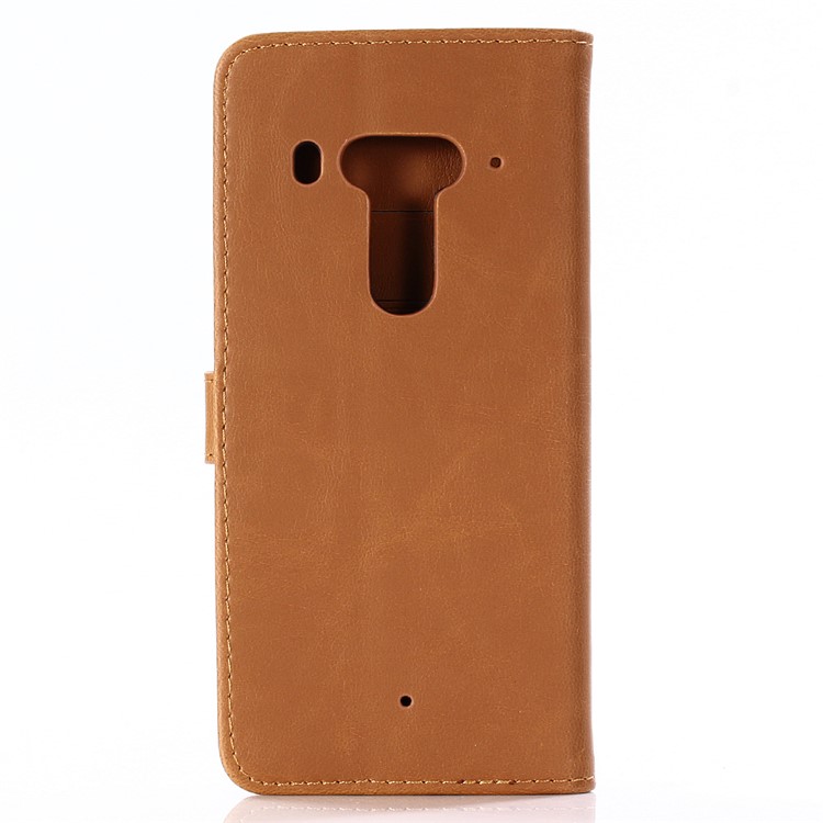 Retro Style Crazy Horse Texture Leather Magnetic Stand Wallet Shell for HTC U12 Plus - Brown-2