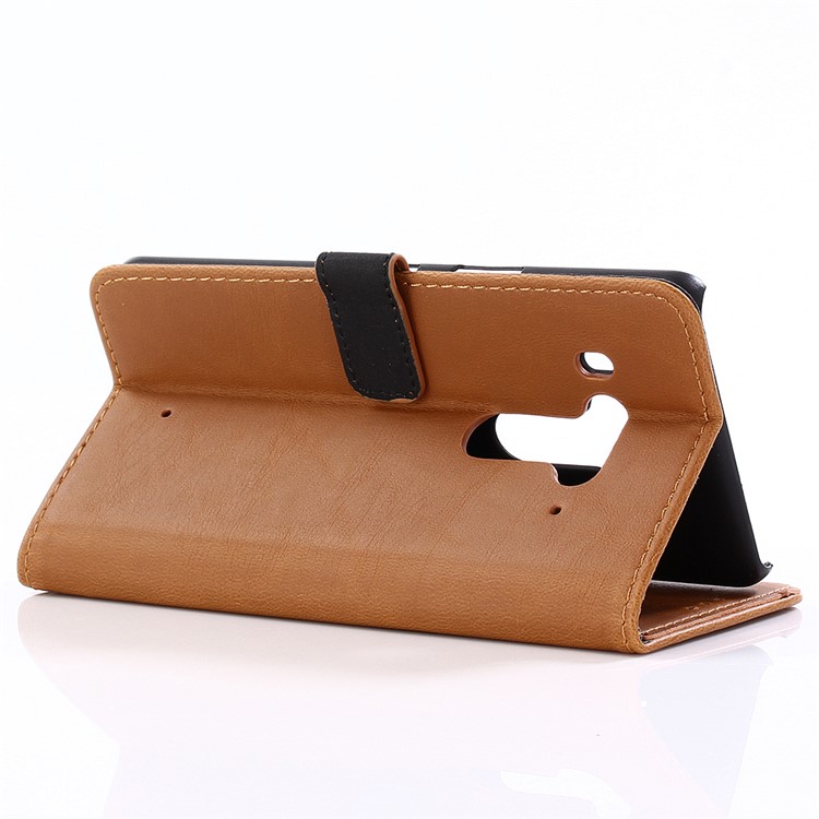Retro Style Crazy Horse Texture Leather Magnetic Stand Wallet Shell for HTC U12 Plus - Brown-4