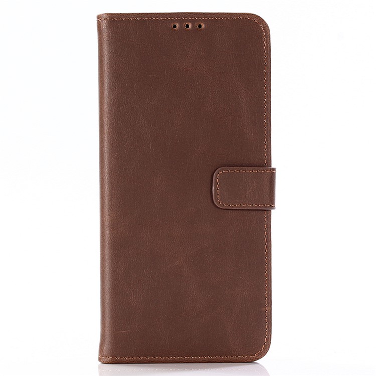 Retro Style Crazy Horse Texture Leather Magnetic Stand Wallet Casing for HTC U12 Plus - Coffee-2