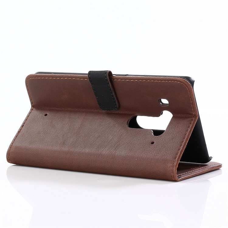Retro Style Crazy Horse Texture Leather Magnetic Stand Wallet Casing for HTC U12 Plus - Coffee-5