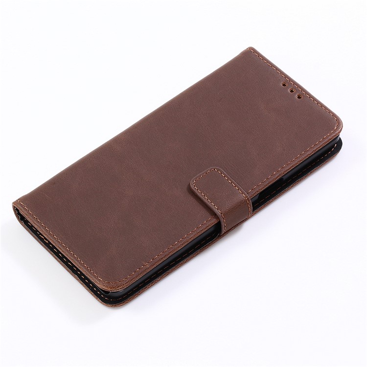 Retro Style Crazy Horse Texture Leather Magnetic Stand Wallet Casing for HTC U12 Plus - Coffee-7