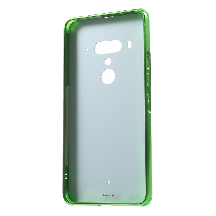 Slide-on Carbon Fiber PC Plate + Metal Bumper Hybrid Drop-proof Case for HTC U12+ - Green-3