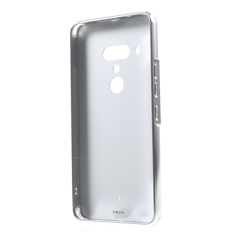 Slide-on Carbon Fiber PC Plate + Metal Bumper Hybrid Cellphone Case for HTC U12+ - Silver-3
