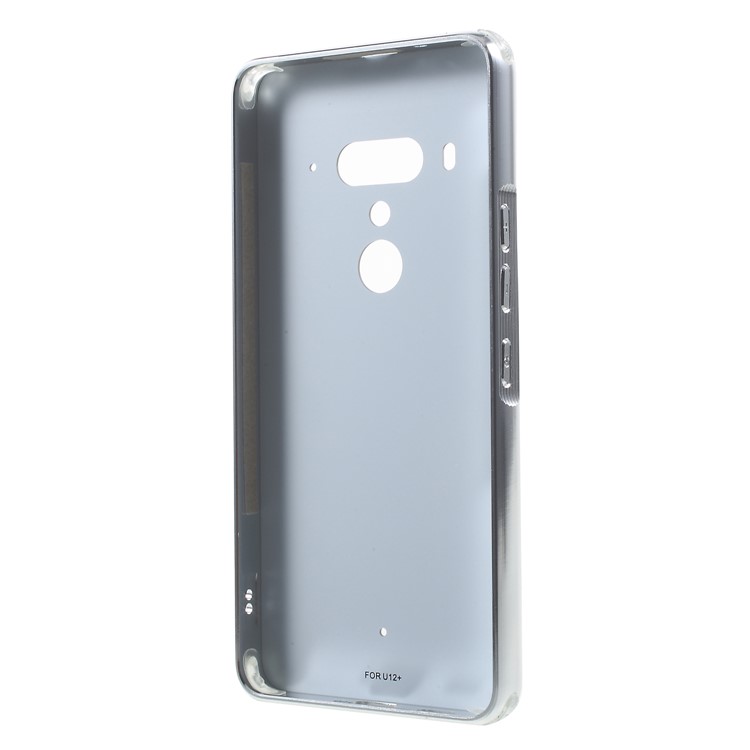 Slide-on Drop-proof Brushed PC Plate + Metal Bumper Hybrid Protection Casing for HTC U12+ - Grey-2