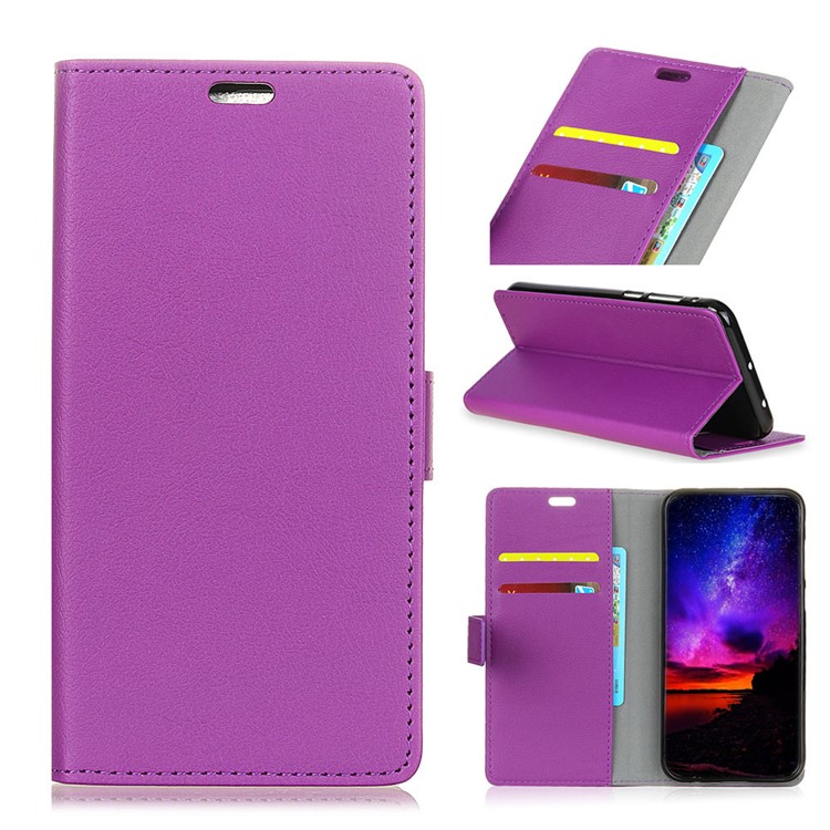 For HTC U12 Life Leather Wallet Stand Mobile Flip Shell Cover - Purple-1