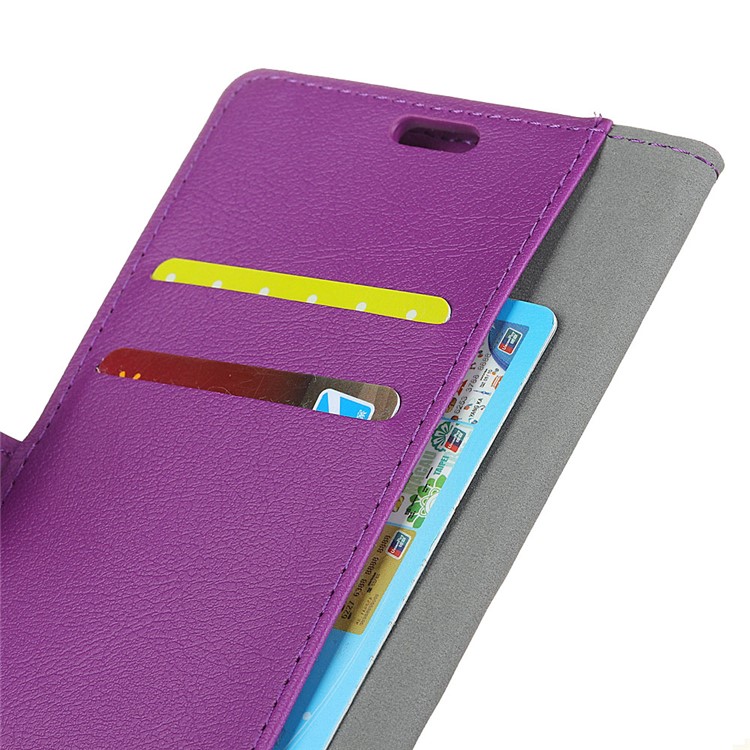 For HTC U12 Life Leather Wallet Stand Mobile Flip Shell Cover - Purple-2