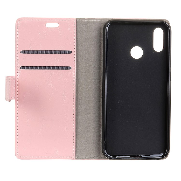 For HTC U12 Life Crazy Horse Texture Wallet Stand Leather Cell Phone Cover - Pink-4