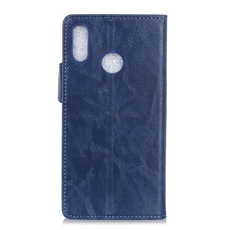 S-shape Crazy Horse Texture Stand Leather Flip Casing for HTC U12 Life - Blue-8
