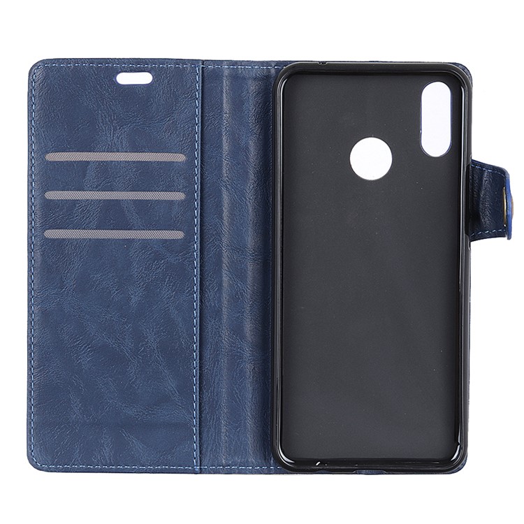 S-shape Crazy Horse Texture Stand Leather Flip Casing for HTC U12 Life - Blue-9