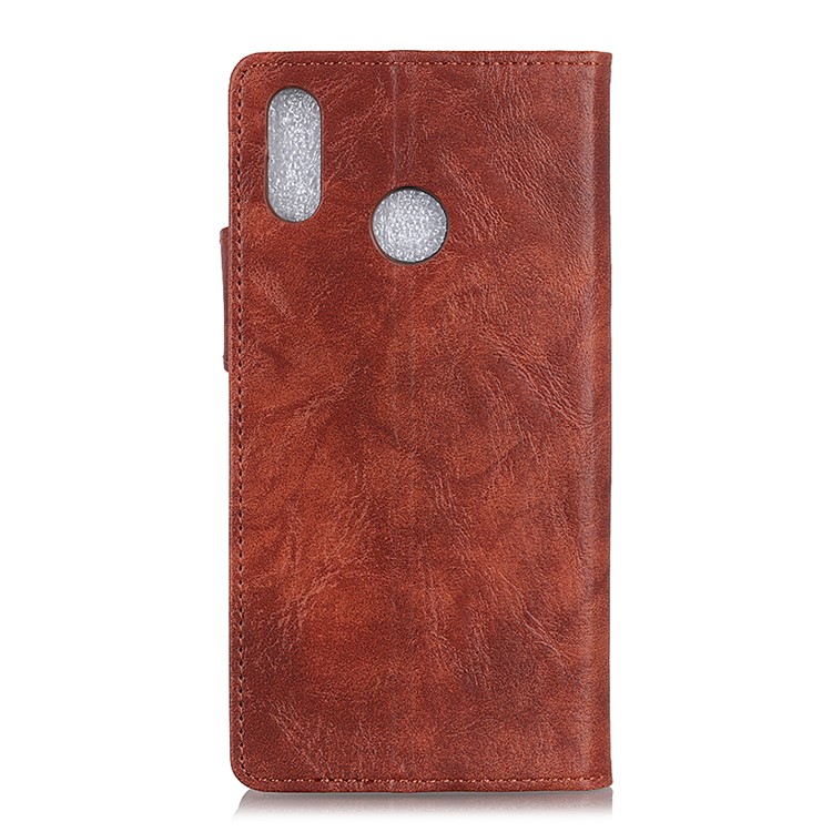 S-shape Crazy Horse Texture Wallet Leather Mobile Shell for HTC U12 Life - Brown-3