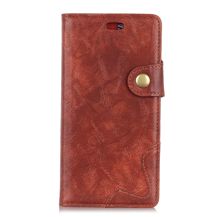 S-shape Crazy Horse Texture Wallet Leather Mobile Shell for HTC U12 Life - Brown-6