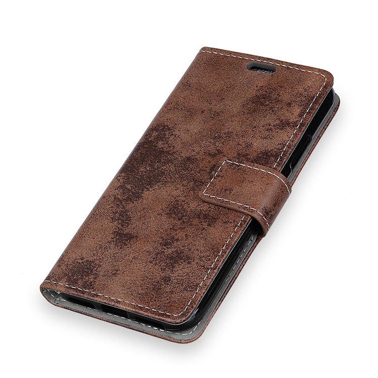 Leather Protective Shell for HTC U12 Life (Vintage Style) (Wallet and Stand) - Brown-3