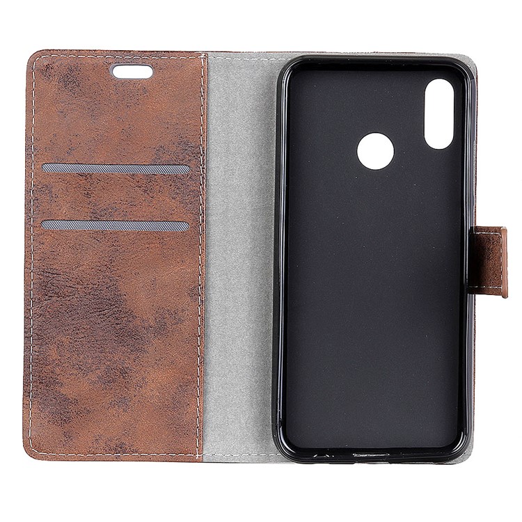 Leather Protective Shell for HTC U12 Life (Vintage Style) (Wallet and Stand) - Brown-6