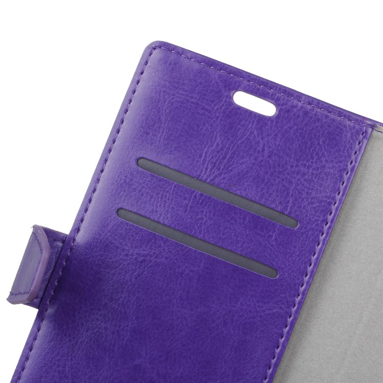Protective Shell for HTC U12 Life Crazy Horse Leather Wallet Stand Case - Purple-2