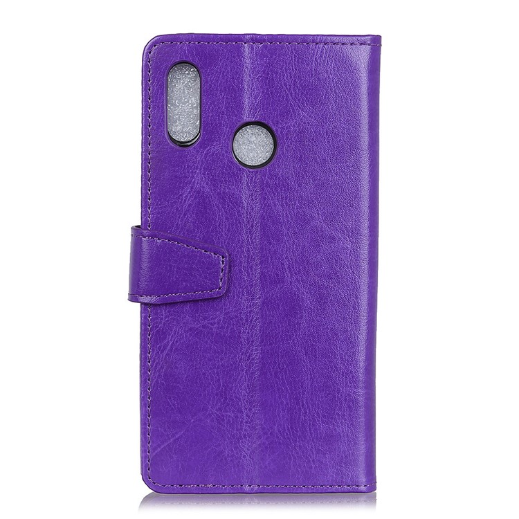 Protective Shell for HTC U12 Life Crazy Horse Leather Wallet Stand Case - Purple-3