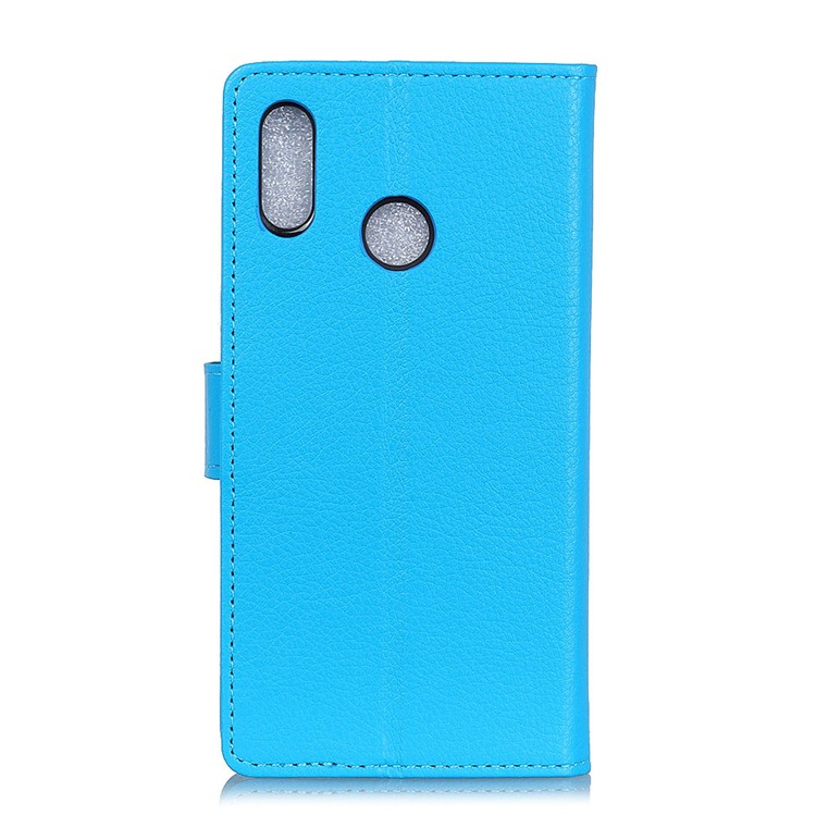 For HTC U12 Life Case Accessory Litchi Grain PU Leather Walle Case with Stand - Blue-4