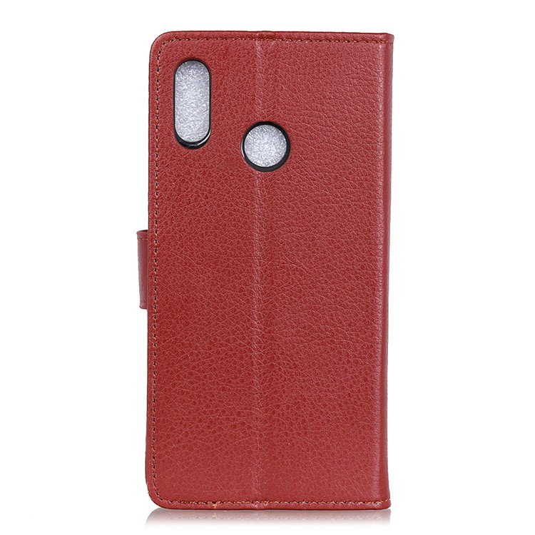 For HTC U12 Life Protection Cover Litchi Grain PU Leather Walle Case with Stand - Brown-4