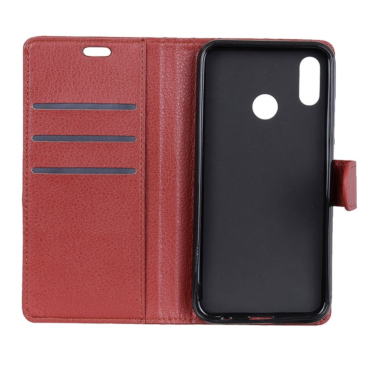 For HTC U12 Life Protection Cover Litchi Grain PU Leather Walle Case with Stand - Brown-5