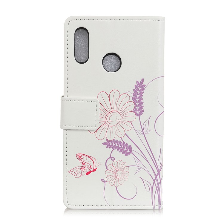 Pattern Printing Cell Phone Leather Wallet Case for HTC U12 Life - Flowers Pattern-2